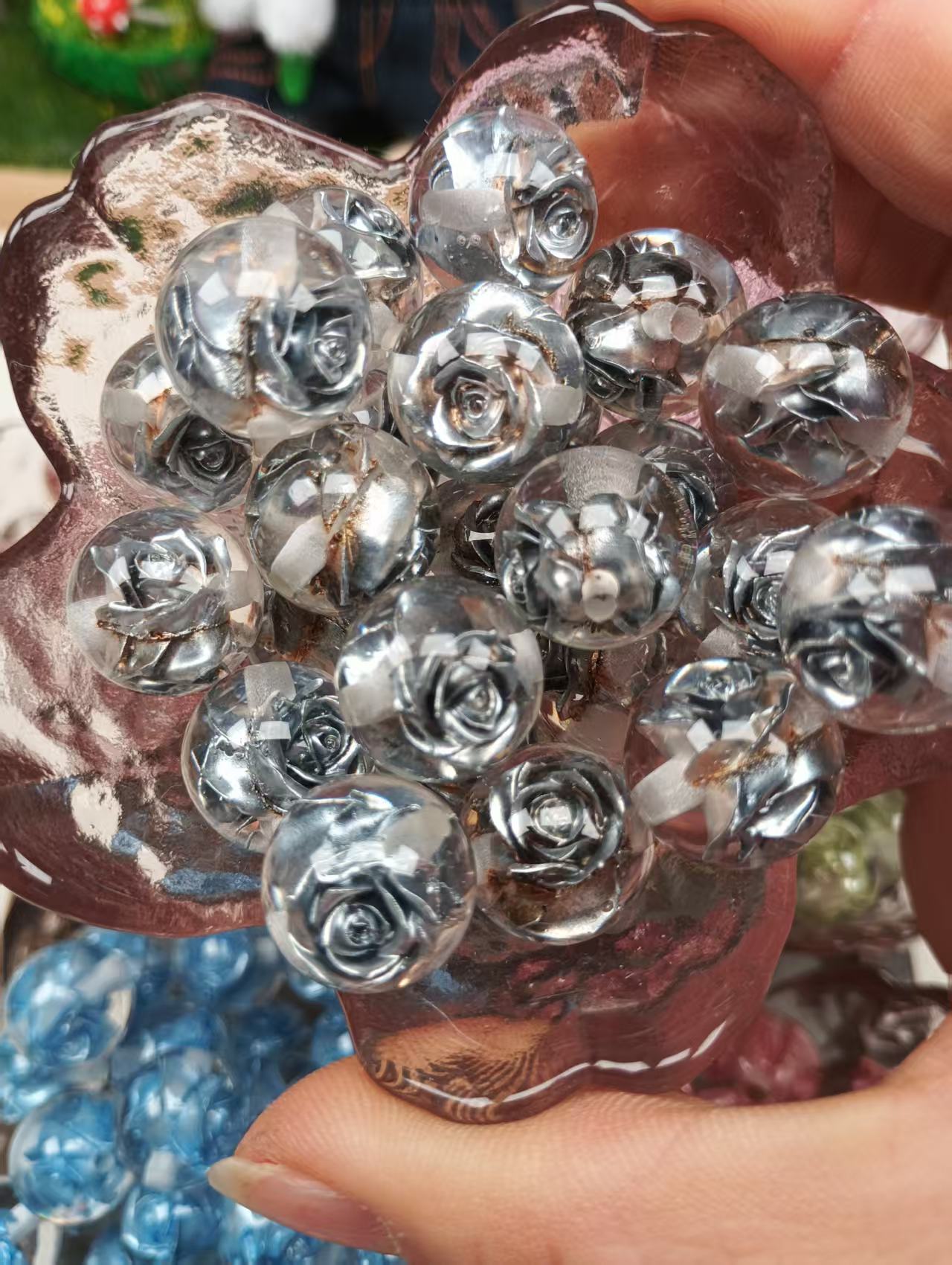 16mm 18pcsrose pen keychain baeds