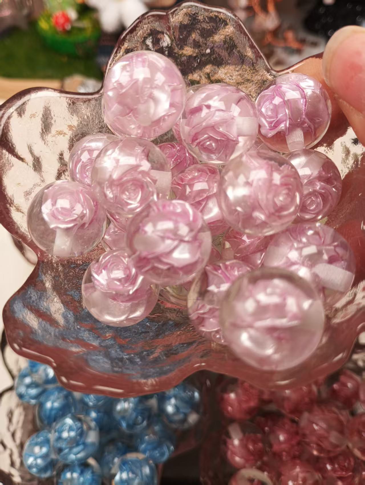 16mm 18pcsrose pen keychain baeds