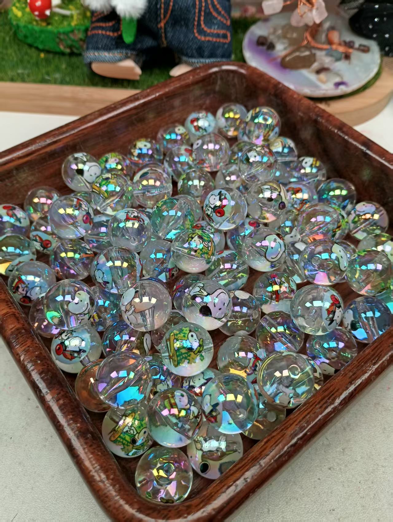 24pcs 16mm  clear beads